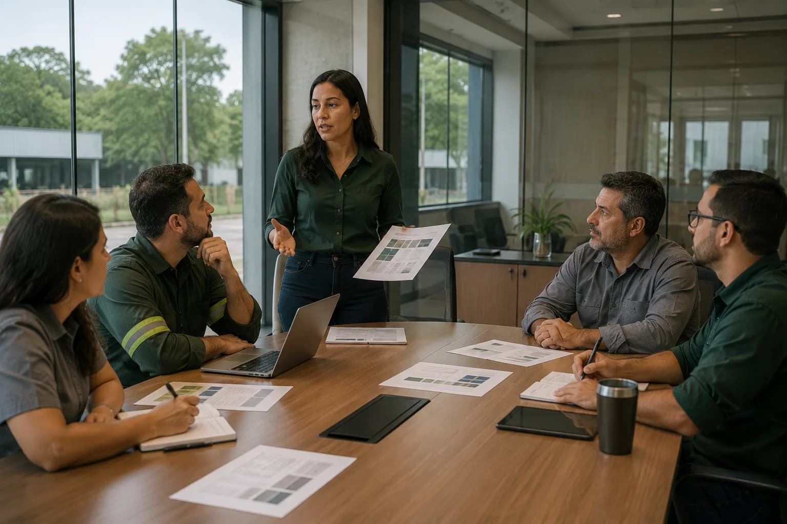 Apresentação de plano de ação a um grupo de lideranças