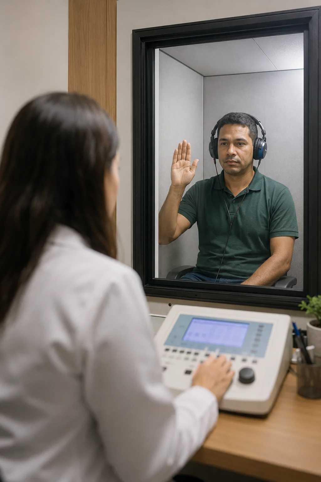 Audiometria em cabine acústica