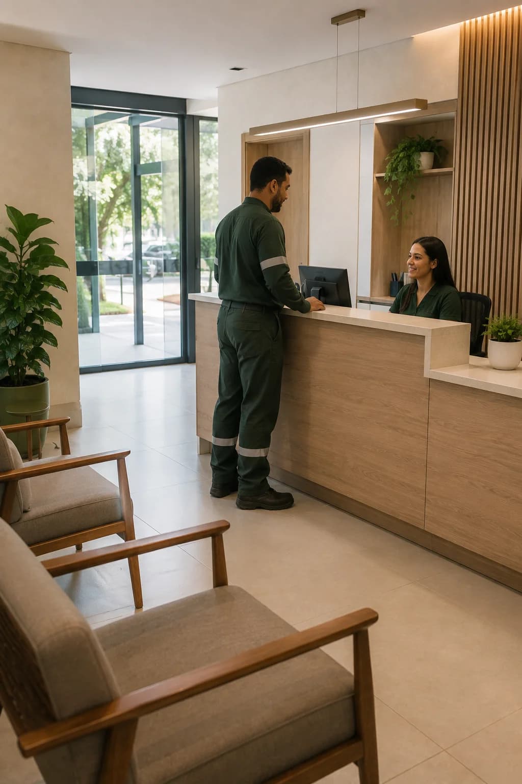 Recepção da clínica ocupacional da MEDCuritiba