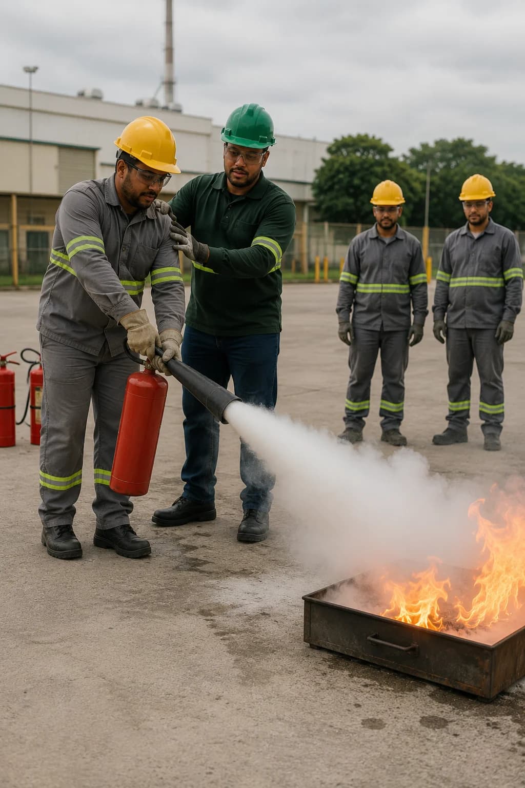 Treinamento prático de combate a incêndio