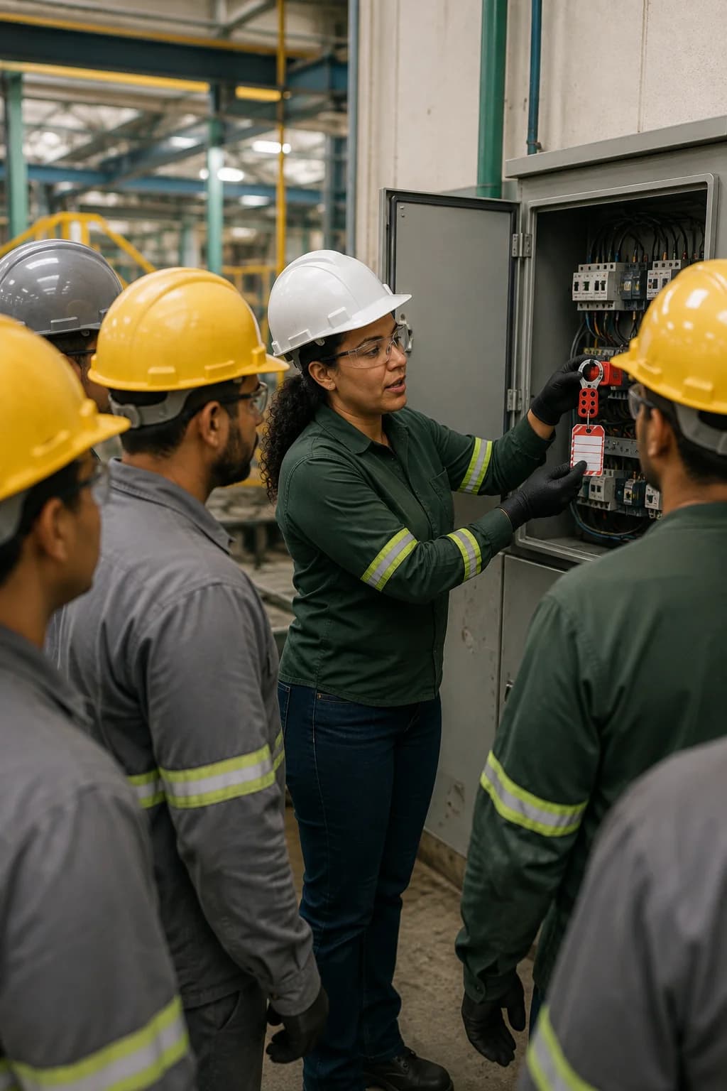 Treinamento prático de bloqueio de energia